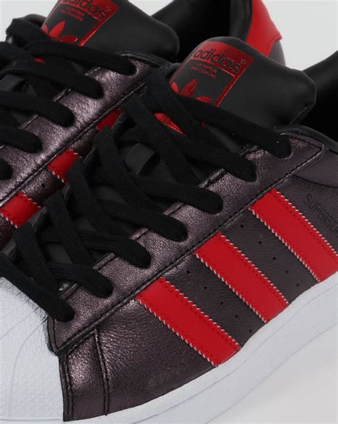 Adidas Superstar Trainers Black/Red,originals,shell,toe,80s,shoes