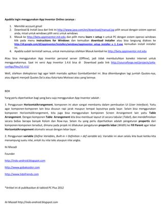 Seri 6 : Aplikasi Android gombal gembel dengan app inventor | PDF