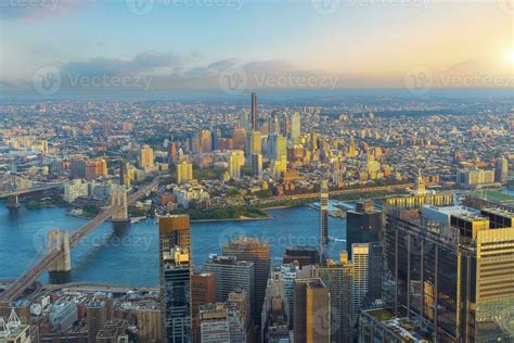 Cityscape of downtown Brooklyn skyline from Manhattan New York City 24311962 Stock Photo at Vecteezy