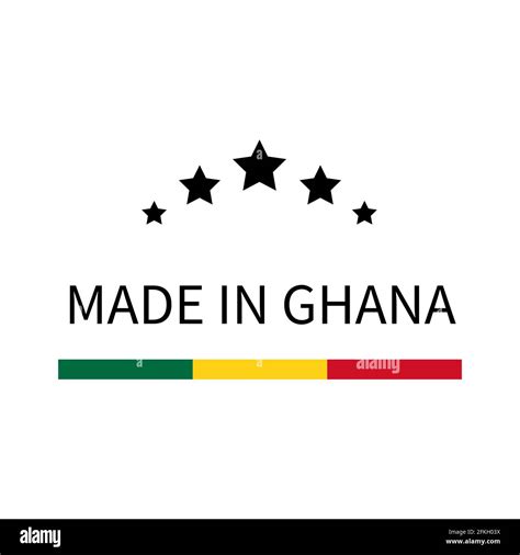 Made in Ghana label. Quality mark vector icon isolated on white ...