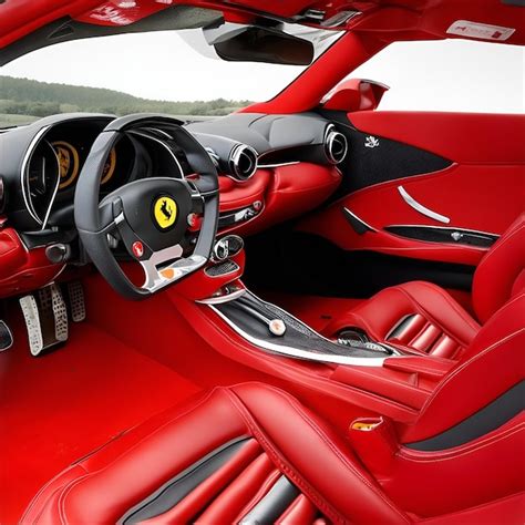 Premium AI Image | Ferrari sharp red car interior