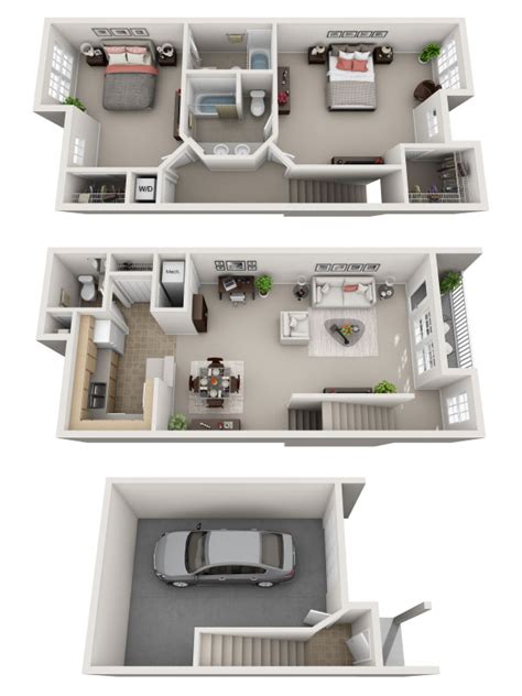 One, Two and Three Bedroom Floor Plans | Hunters Ridge Apartments