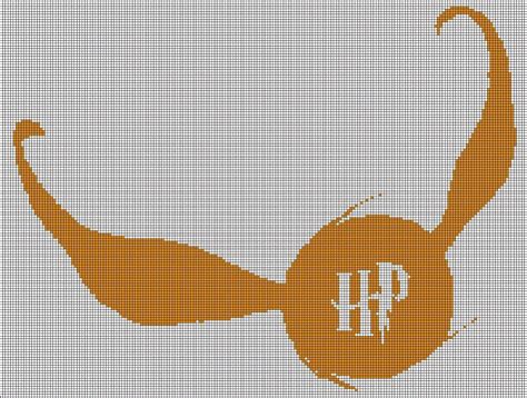 Golden Snitch silhouette cross stitch pattern in pdf