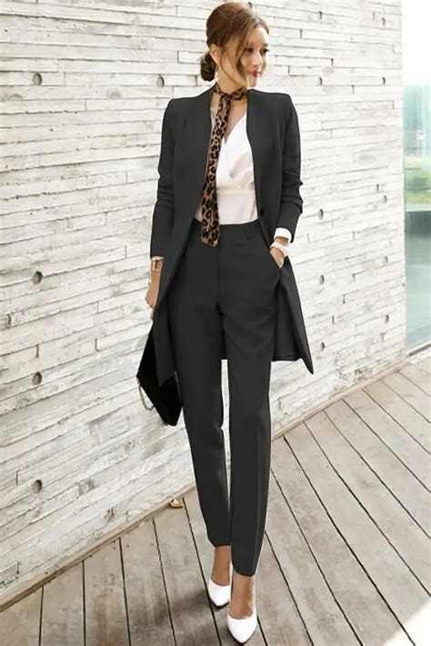 Pant suits women blazers set office lady formal business suits work wear uniform sets long style ...