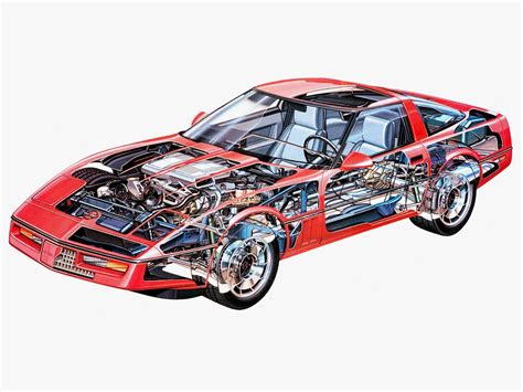 Chevrolet Corvette C4 Cutaway Drawing in High quality