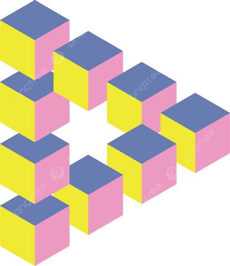 Optical Illusion Triangle With Cubes Range Escher Three Vector, Range, Escher, Three PNG and ...