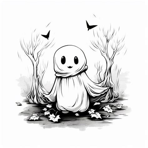 Premium AI Image | Halloween Ghost Drawing for Halloween Decorations