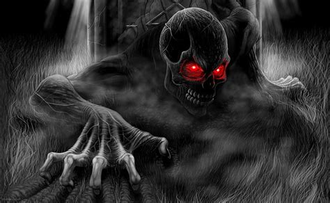 1920x1080px, 1080P free download | Red eyes, goth, red, skeleton, demon ...