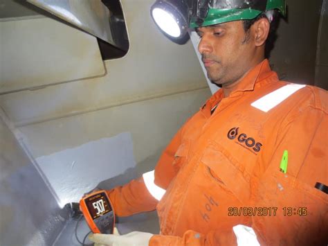 Ballast tank coating repairs on voyage – LNG tanker – Using steelpaint primer. – GOS