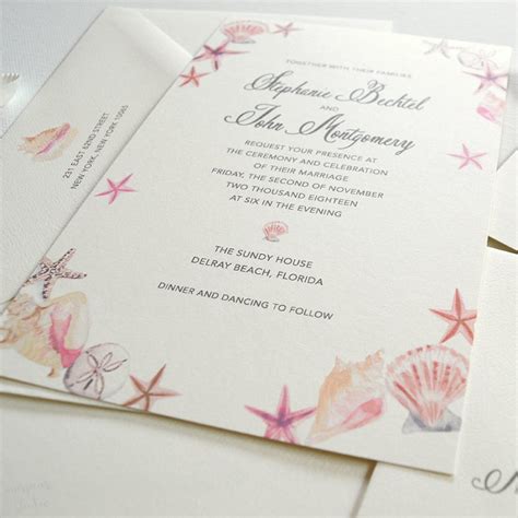 Seashell Beach Wedding Invitations - Only at Mospens Studio