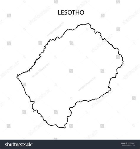 Lesotho Map Outline Stock Illustration 399708001 | Shutterstock