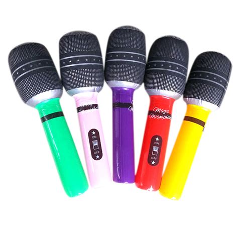 Set of 6 Inflatable Microphone DJ Music Rock Star Party Favors Kids Toy ...