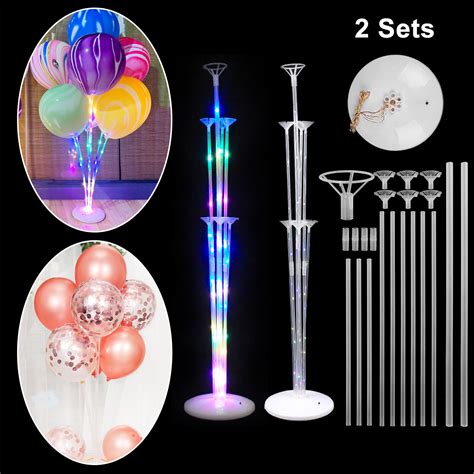 TKM Creativity 2X Light Up Balloon Stand Kit 3 Flashing Light Modes ...