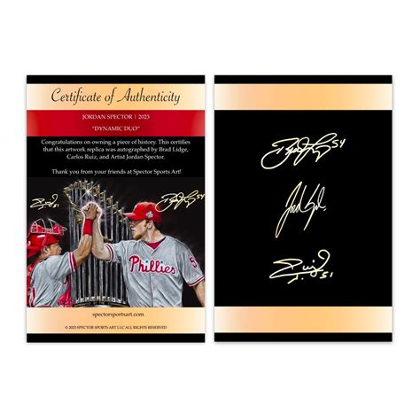 Phillies "Dynamic Duo" Brad Lidge & Carlos Ruiz Dual Autograph ...