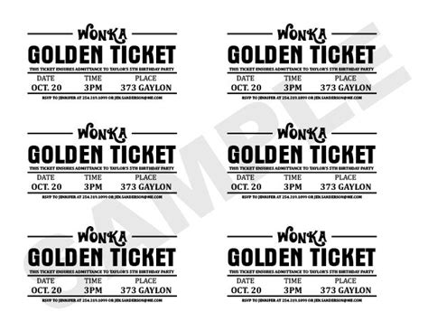 Charlie and the Chocolate Factory Golden Ticket & Wrapper | Ticket ...