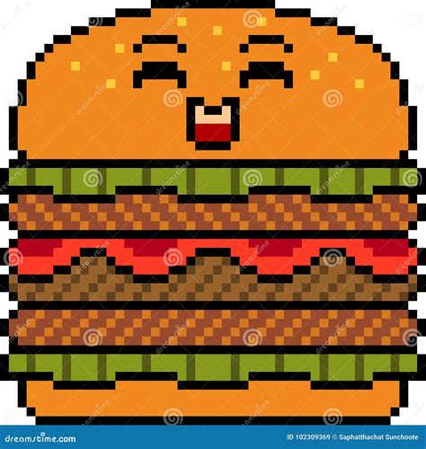 Vector pixel art burger stock vector. Illustration of burger - 102309369