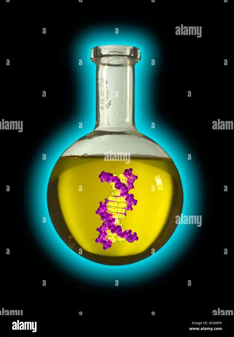 beaker with DNA molecule Stock Photo - Alamy