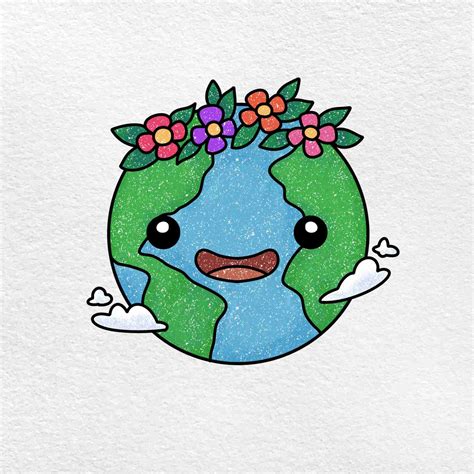 Earth Drawing For Kids