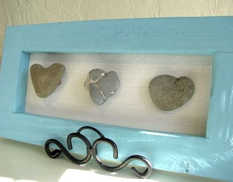 Handmade Heart Art with Driftwood, Shells, Rocks and Seaglass