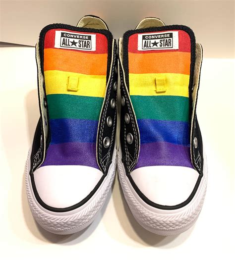 Converse Hand Painted Gay Pride With Rainbow Flag - Etsy