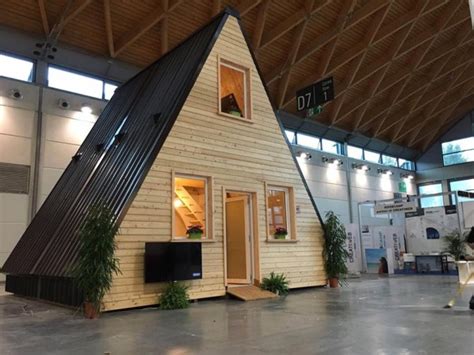 Foldable Prefab A-frame Cabin by MADI in Italy