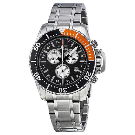 Invicta Pro Diver Chronograph GMT Black Dial Stainless Steel Men's ...