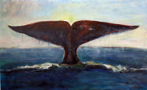 Whale Tail ORIGINAL Ocean Art Oil Painting 48x30 Artwork by | Etsy