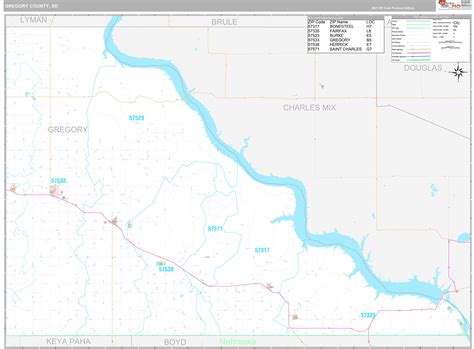 Gregory County, SD Wall Map Premium Style by MarketMAPS