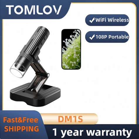 TOMLOV DM1S WiFi Wireless Digital Microscope, 50X-1000X HD 1080P Portable Handheld USB Trichome ...