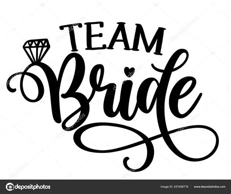 Team Bride Black Hand Lettered Quotes Diamond Ring Greeting Cards Stock Vector by ©Azindianlany ...