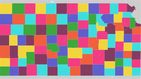 Counties of Kansas Interactive Colorful Map