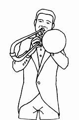 Trombone Player Coloring Page sketch template