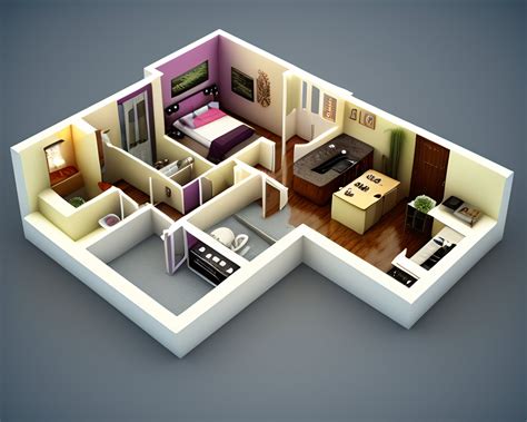 Lexica - 3d small house 1st floor plan design