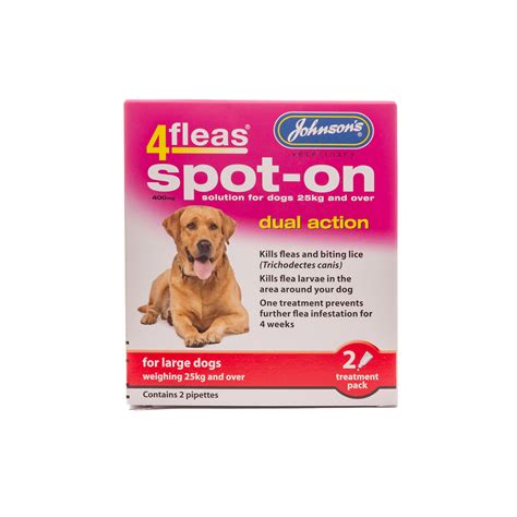 D045 4fleas Spot-on For Large Dogs Over 25kg - Pack Of 6 | Johnsons ...