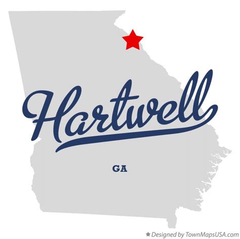 Map of Hartwell, GA, Georgia