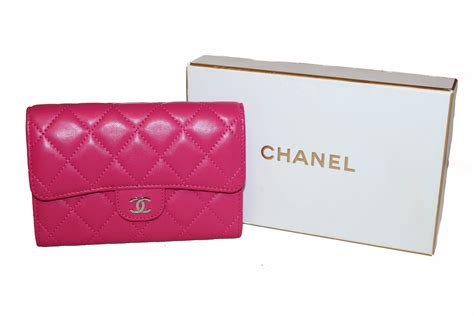 Authentic Chanel Pink Quilted Lambskin Leather Classic Flap Wallet – Paris Station Shop