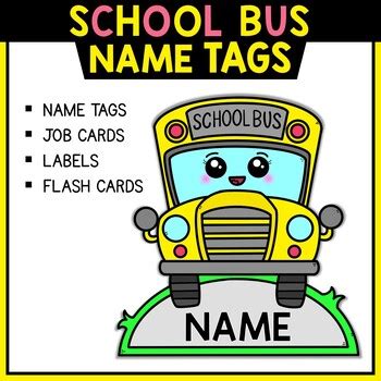 School Bus Name Tags | Editable Classroom Decor | Back to School