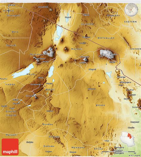 Physical 3D Map of Arusha