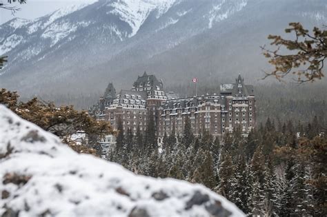 Premium Photo | Fairmont banff springs hotel in the winter, banff national park, alberta, canada