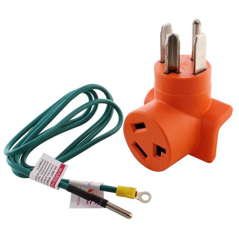 AC WORKS Dryer Outlet Adapter 4-Prong Dryer 14-30P Plug to 30 Amp 3-Prong Dryer 10-30R Adapter ...