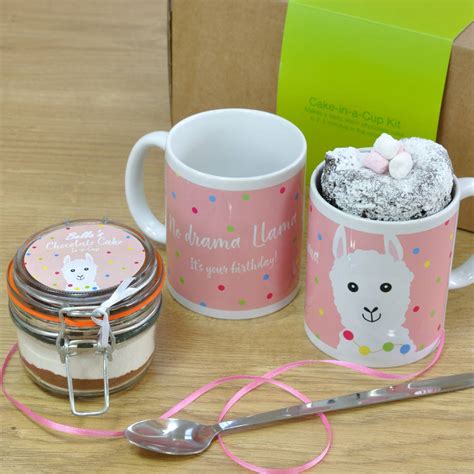 No Drama Llama! Happy Birthday Mug Cake Kit By Lily Grace Baking Gifts | notonthehighstreet.com