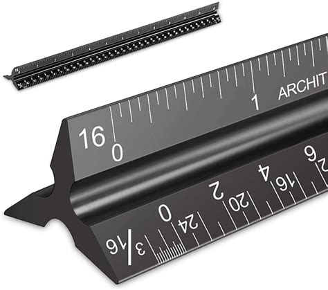 Buy Architectural Scale Ruler, Imperial Measurements 12'', Laser-Etched Aluminum Architect ...