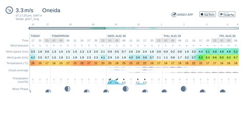 Weather forecast Oneida: today, tomorrow, 10 days