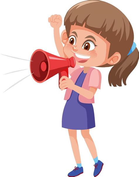 Cute girl speaking loud 6274265 Vector Art at Vecteezy