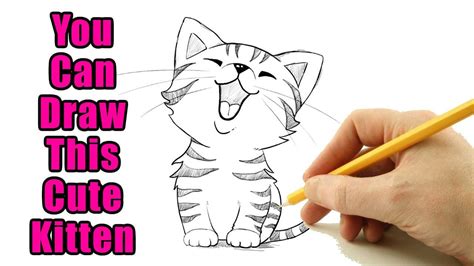 UCIDraw - How to Draw a Cute Kitten Outline Drawing: Easy Kittens Step ...