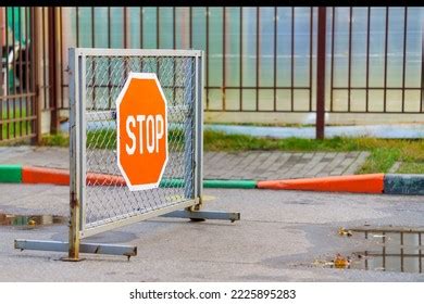 Homemade Portable Stop Sign Stands On Stock Photo 2225895283 | Shutterstock