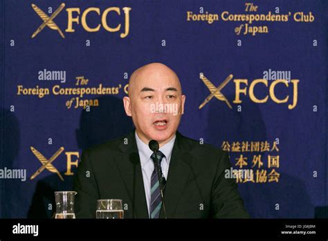 Japanese author Naoki Hyakuta speaks during a news conference at The Foreign Correspondents ...