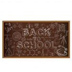 Back to school doodle style on black board background, vector Stock Vector Image by ...
