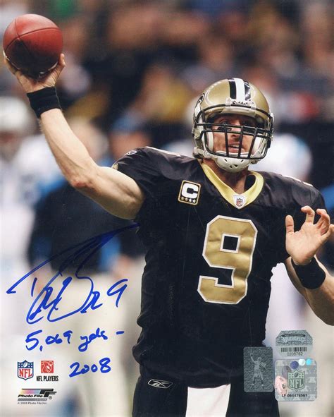 Drew Brees "5,069 yds - 2008" Signed Inscribed Photo (Brees Holo ...