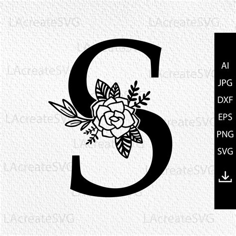 Letter S Floral Svg Floral Alphabet SVG Flower Letter S - Etsy Canada